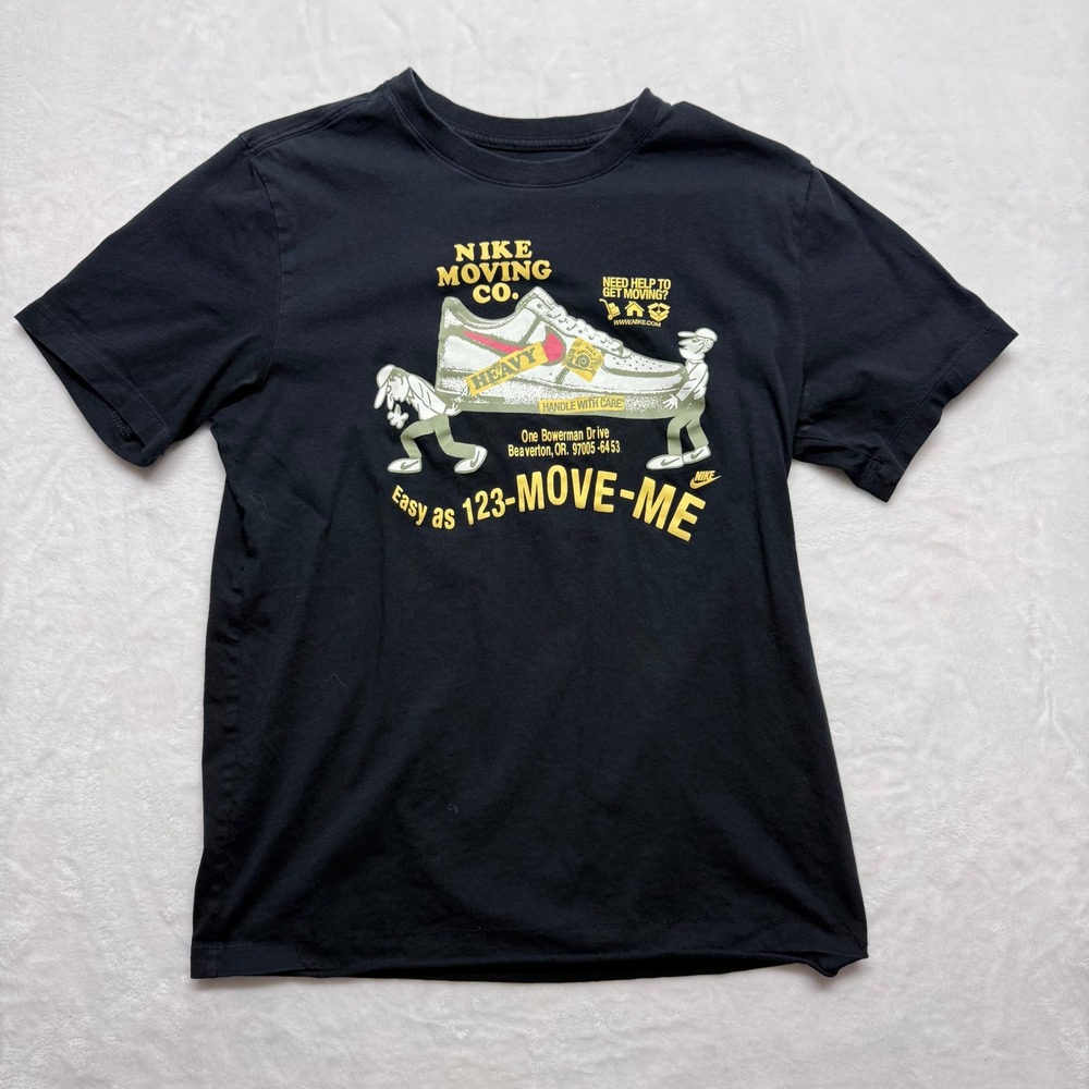 Nike Moving Co Tee Shirt Mens Medium Black Graphic Print‎ Easy as 123 Move Me